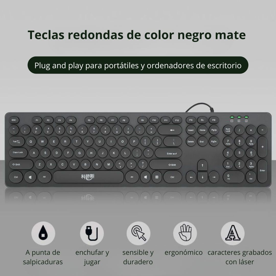 Teclado Gamer Retroiluminado SEISA DN-DY02 – Iluminación Arcoíris y Teclas Reforzadas