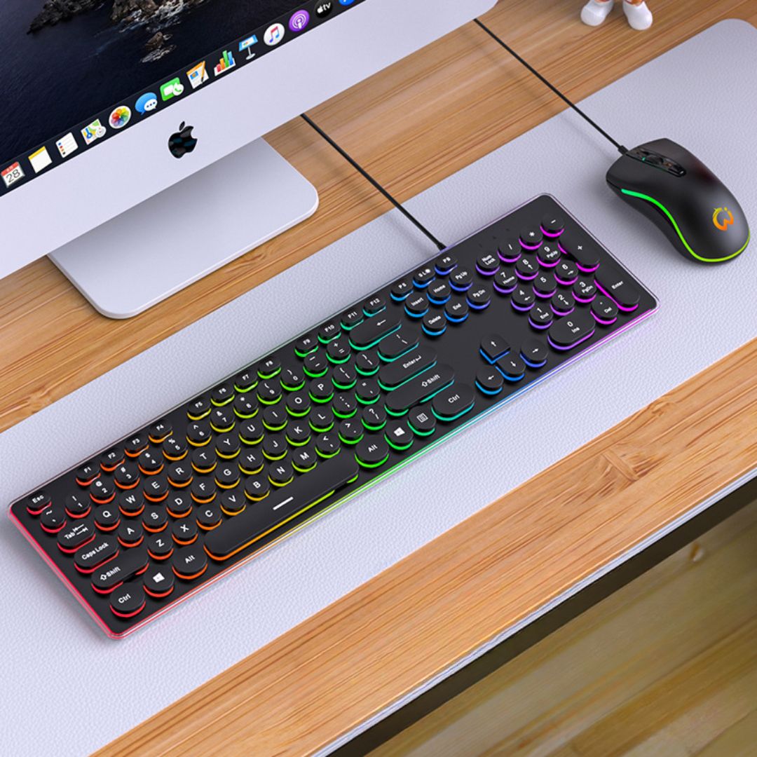 Teclado Gamer Retroiluminado SEISA DN-DY02 – Iluminación Arcoíris y Teclas Reforzadas