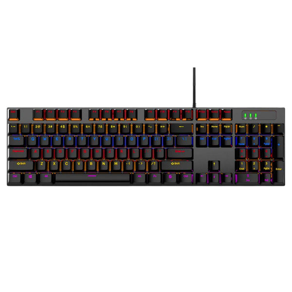Teclado Mecánico Gamer 104 Teclas con Retroiluminación RGB y Anti-Ghosting 26 Teclas