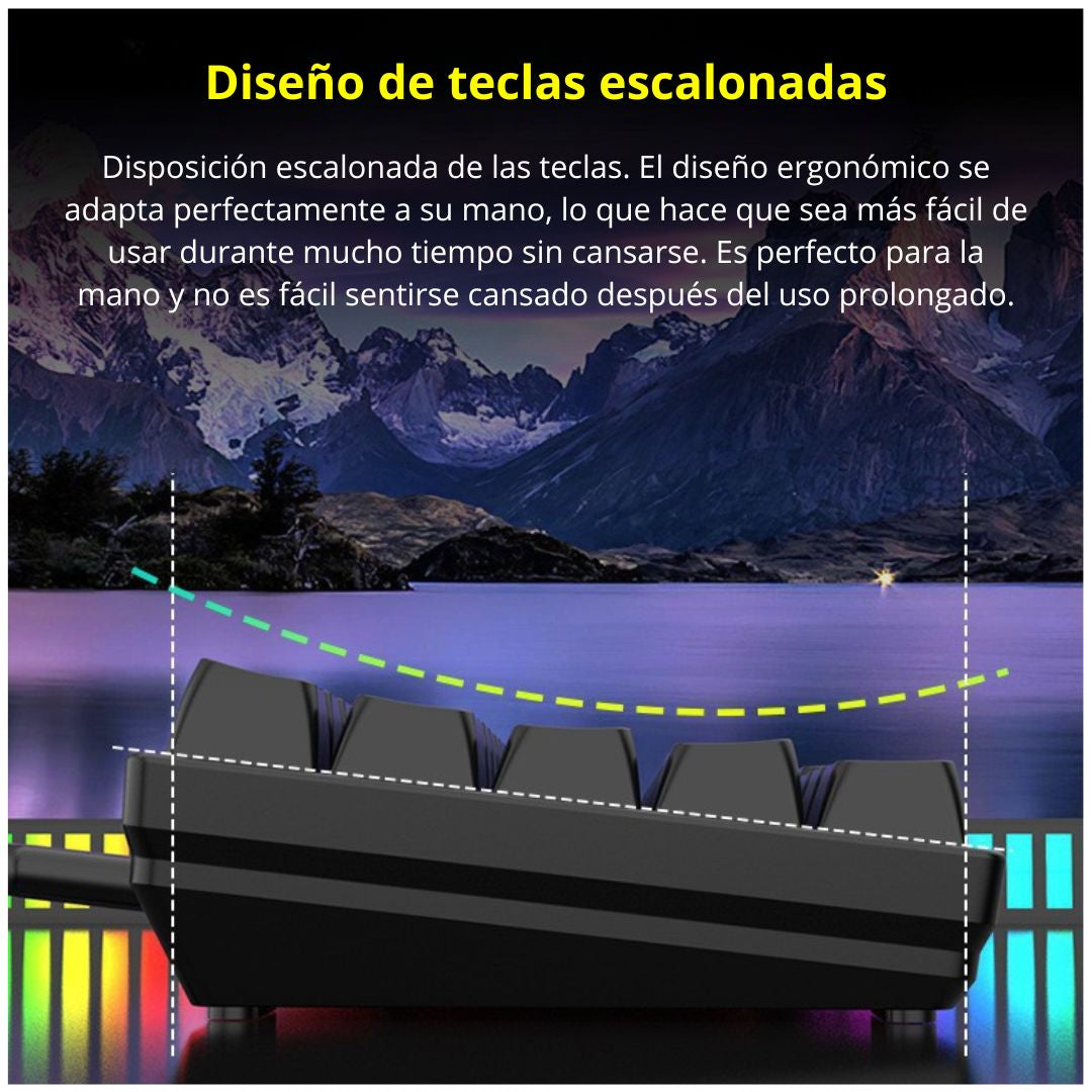 Teclado Mecánico Gamer 104 Teclas con Retroiluminación RGB y Anti-Ghosting 26 Teclas