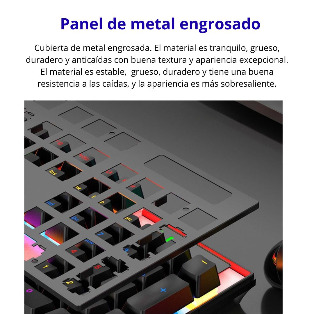 Teclado Mecánico Gamer 104 Teclas con Retroiluminación RGB y Anti-Ghosting 26 Teclas