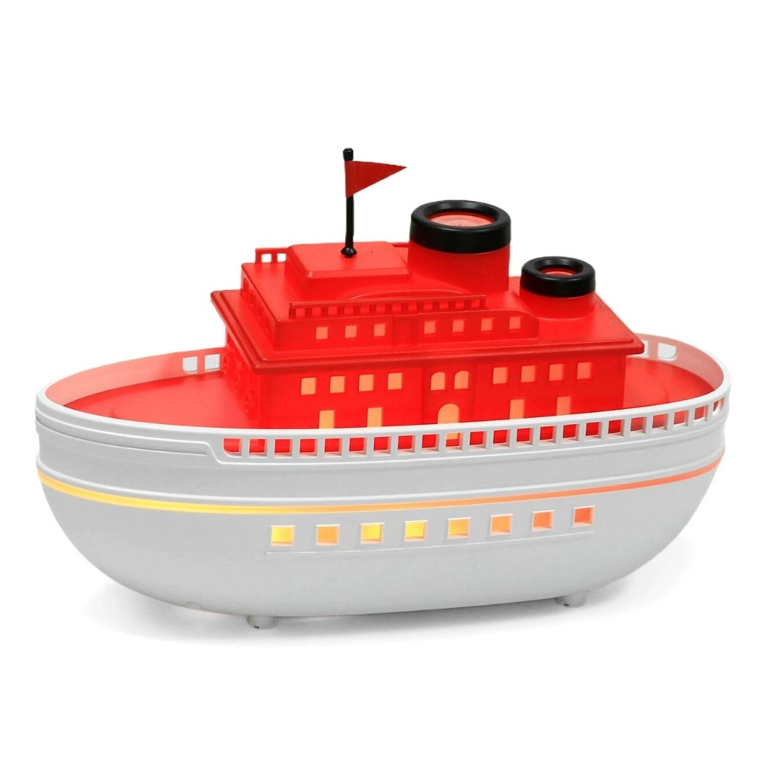 Difusor de Aroma y Humidificador Ultrasónico en Forma de Barco 300ml con Luces LED, Temporizador y Aromaterapia