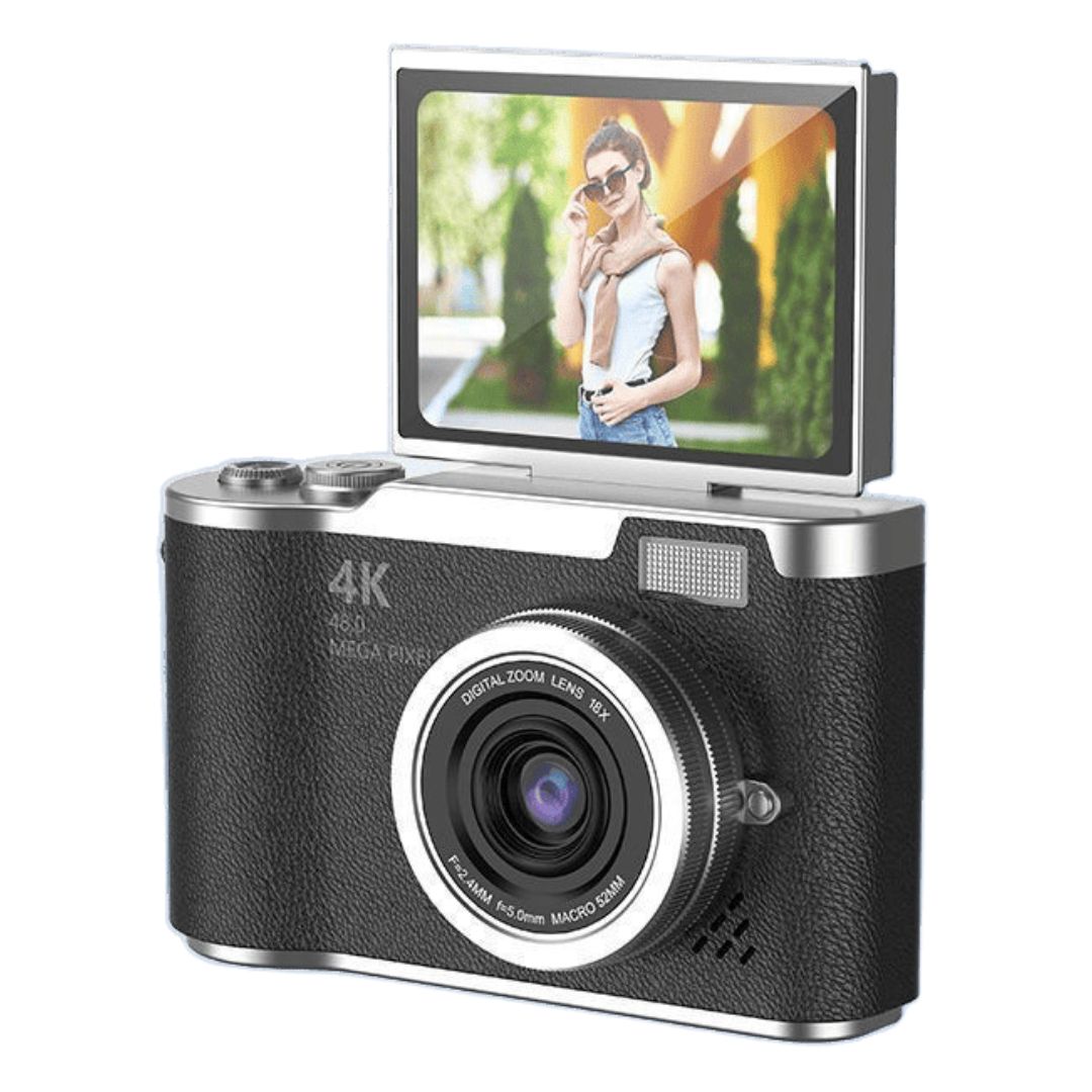 Cámara Digital Full HD para Niños y Principiantes con Pantalla Abatible 2.4”, Zoom 8X, Video Full HD y Enfoque Automático