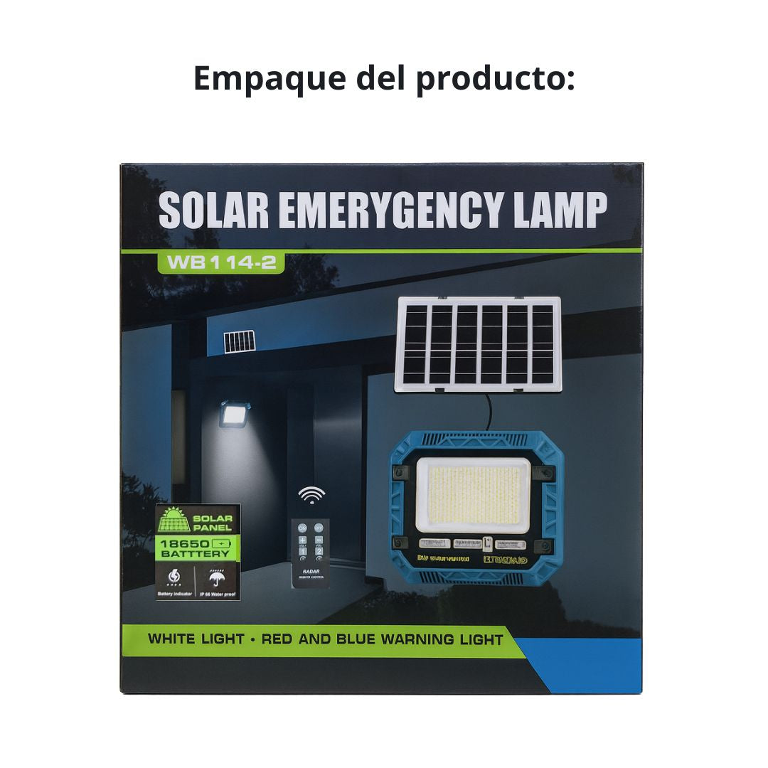 Reflector Solar Portátil 200W con Panel y Control Remoto IP65 para Emergencias y Exteriores