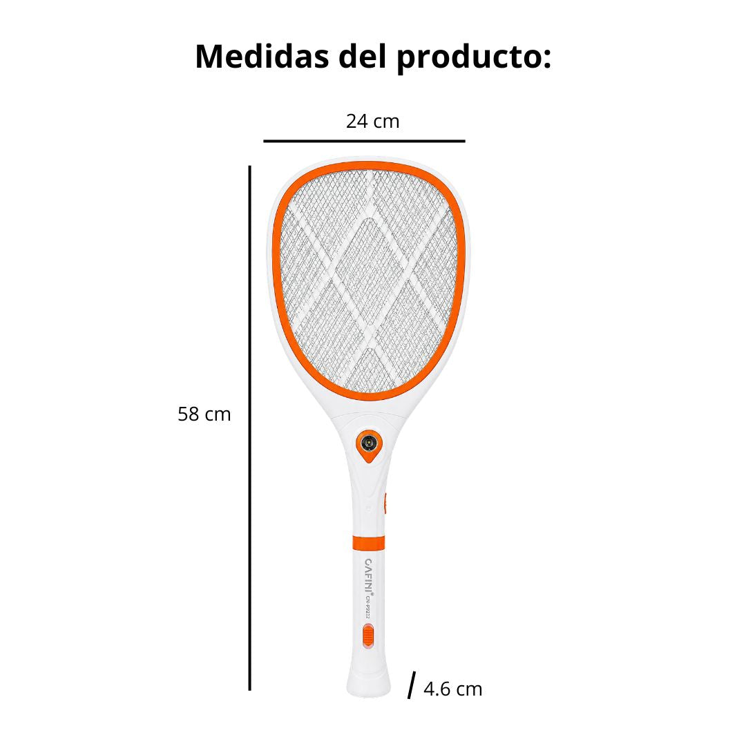 Raqueta Eléctrica Mata Mosquitos Cafini CN-P9212 Recargable con Linterna LED