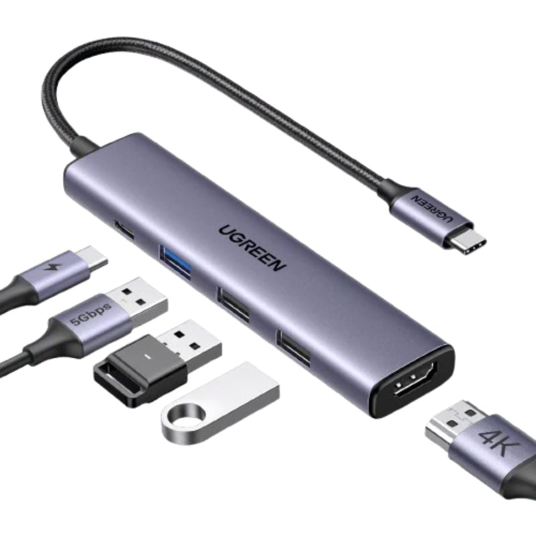 Hub USB-C 5 en 1 UGREEN CM478 HDMI 4K 30Hz USB 3.0 PD 100W para Laptop