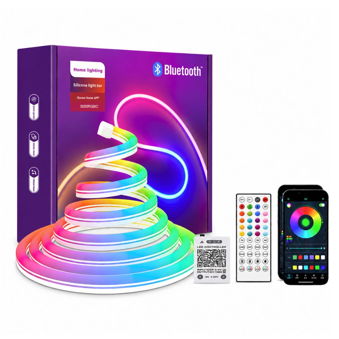 Tira LED Neón RGBIC 5m 24V Bluetooth App y Modo Música