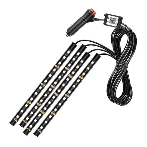 Luces Ambientales LED RGB para Auto Seisa Bluetooth App 4 Tiras