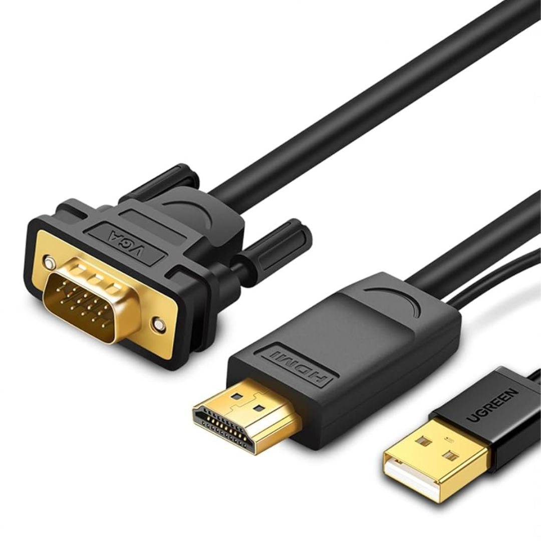 Cable HDMI a VGA UGREEN MM101 1.5m Full HD 1080p para Monitor y Proyector