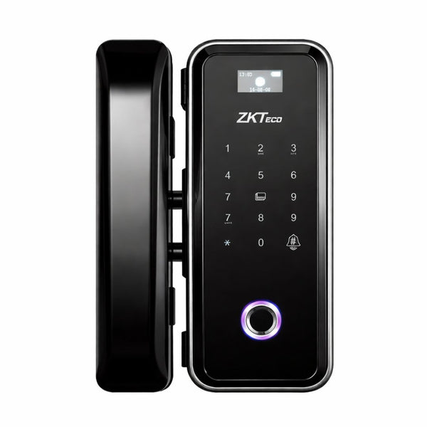 Cerradura Inteligente WiFi para Puerta de Vidrio ZKTeco GL300/L con Huella Tarjeta y Contraseña