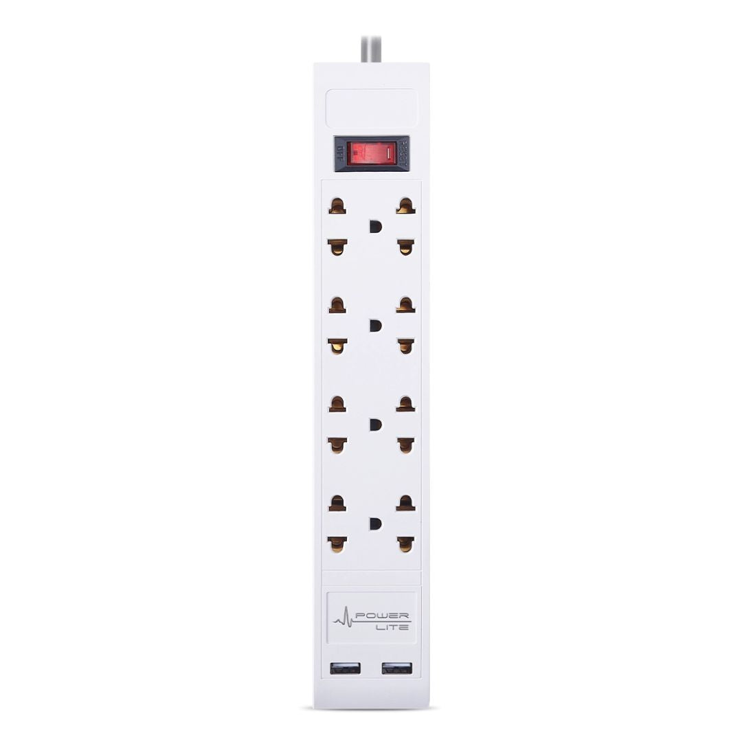 Supresor de Picos Power Lite PLI 5708U 8 Tomas 2 USB