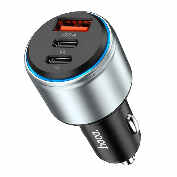 Cargador para Auto Hoco NZ9 95W PD USB-C Triple Puerto para Laptop y Celular