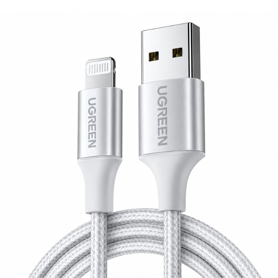 Cable USB-A a Lightning UGREEN US199 1m MFi 2.4A Trenzado 2.4A para iPhone y iPad