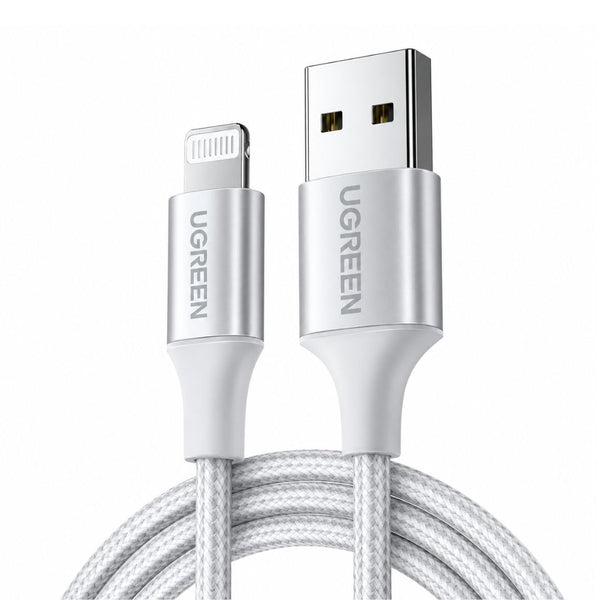 Cable USB-A a Lightning UGREEN US199 1m MFi 2.4A Trenzado 2.4A para iPhone y iPad