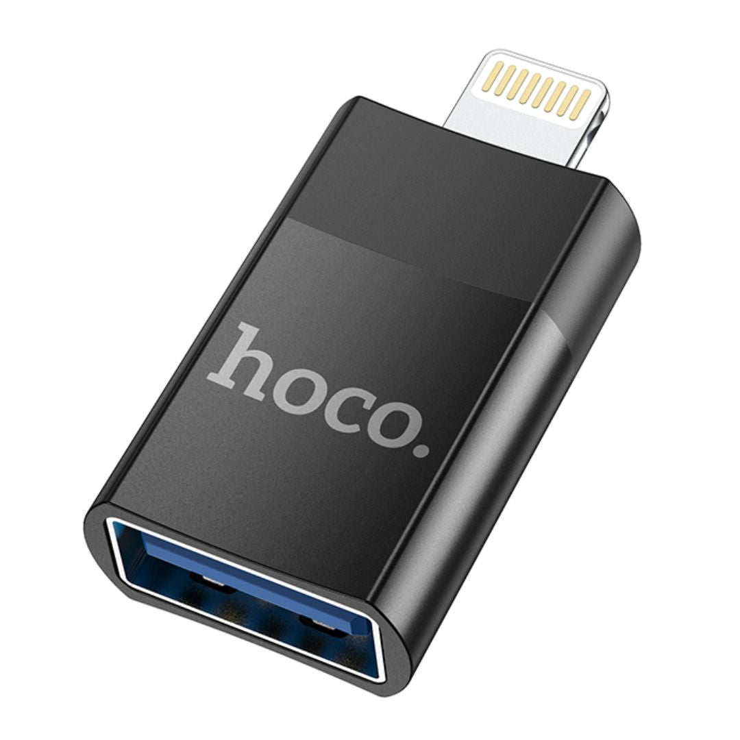 Adaptador OTG Lightning a USB Hoco UA17 para iPhone con Transferencia de Datos y Carga 2A