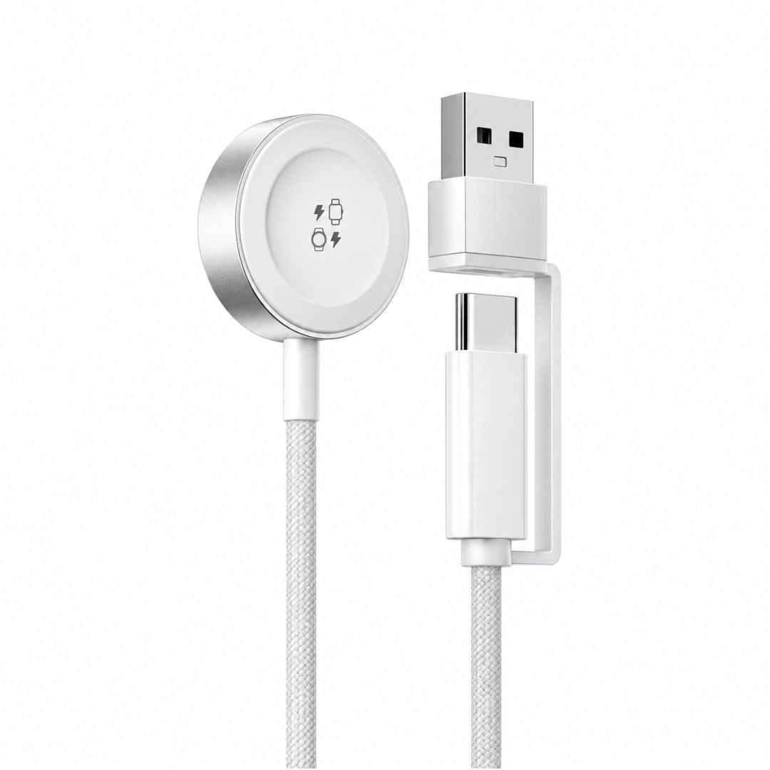 Cargador Inalámbrico WIWU M9 Apple Watch USB-A USB-C 2 en 1