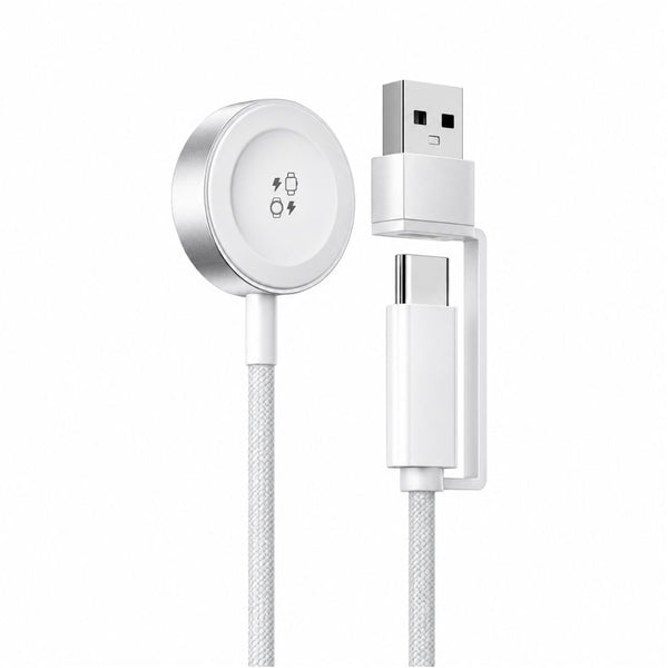 Cargador Inalámbrico WIWU M9 Apple Watch USB-A USB-C 2 en 1