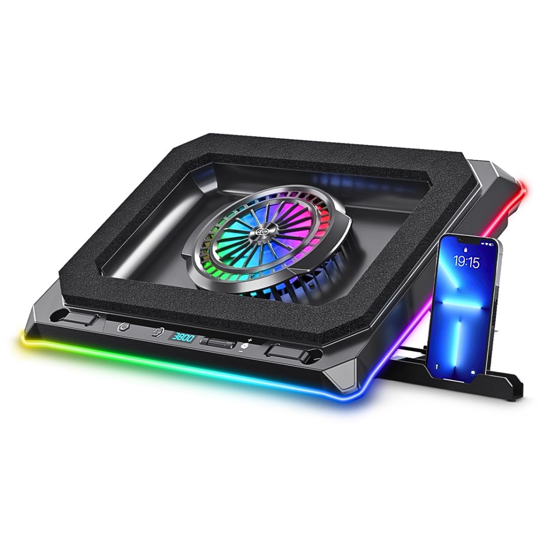 Cooler para Laptop AirBoom Revolution AB-057 RGB 17” con Soporte Celular