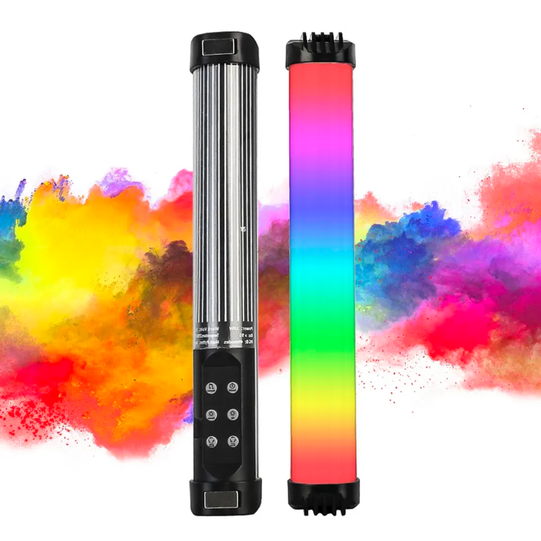 Lámpara RGB de Mano para Fotografía con 49 Modos y Control Musical