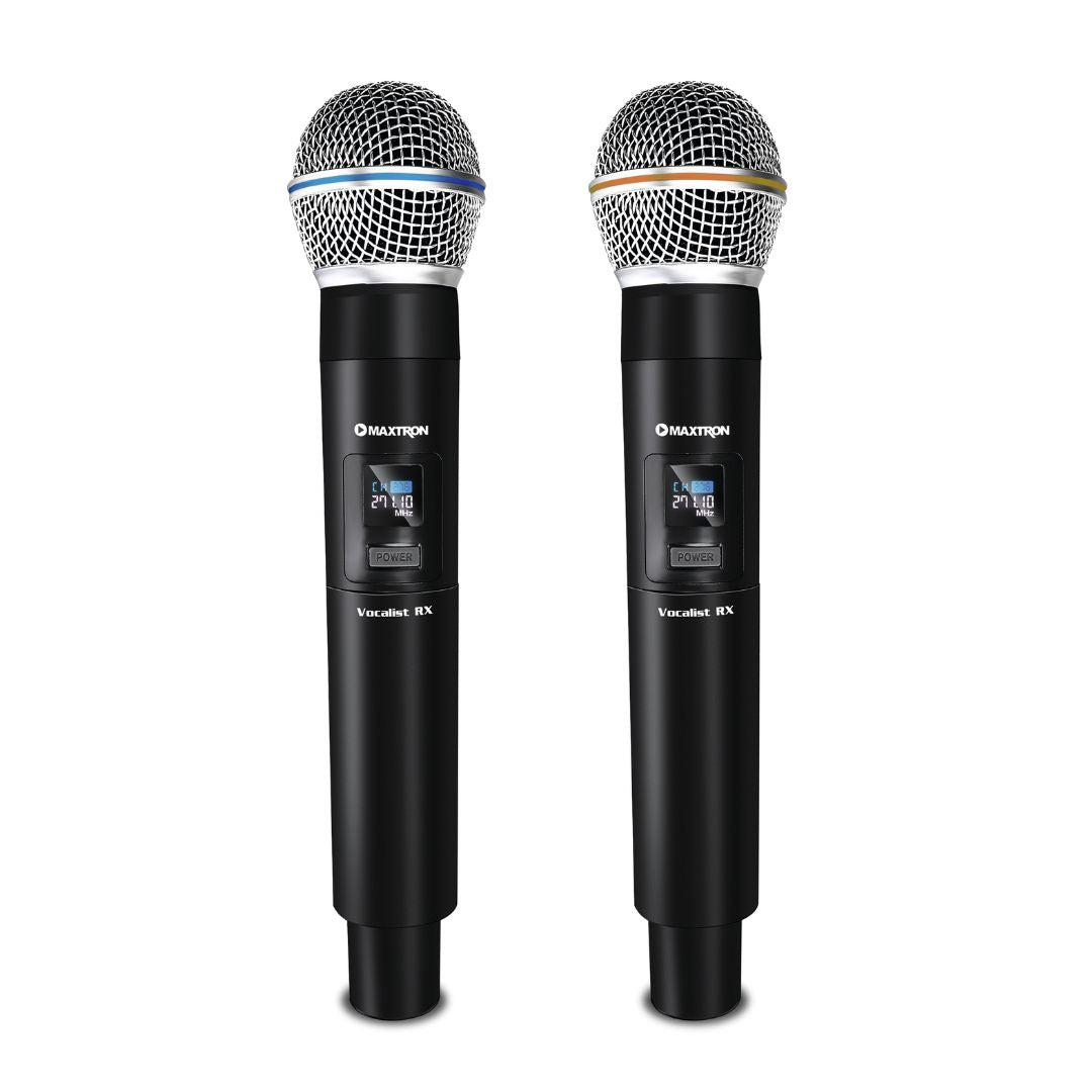 Micrófonos Inalámbricos Maxtron MX 7238 RX UHF Recargables x2