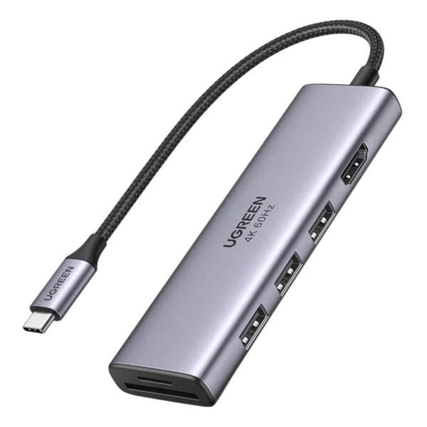 Hub USB-C UGREEN 6 en 1 HDMI 4K 30Hz 3 USB 3.0 SD TF Laptop CM511