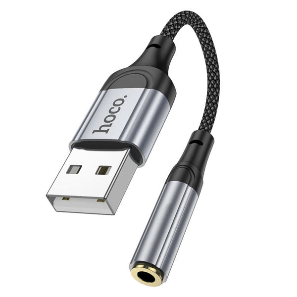 Adaptador USB-A a Jack 3.5 mm Hoco LS36 para Audífonos Micrófono y Llamadas