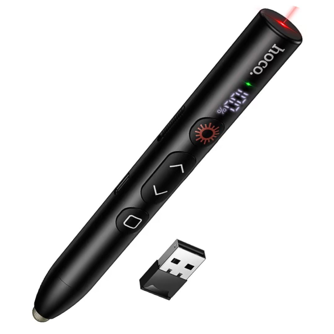 Presentador Inalámbrico Hoco GM203 Touch 2.4G con Láser Rojo Pantalla LED y Punta Táctil