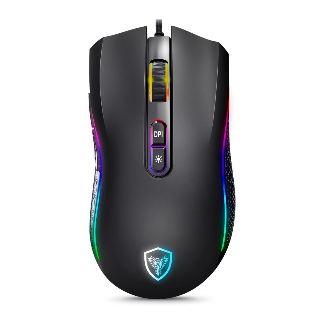 Mouse Gamer Cableado Micronics Kripton MIC GM800 RGB 12800 DPI 7 Botones