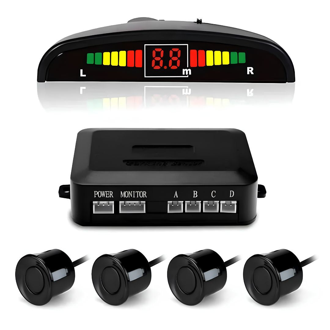 Sensor de Retroceso con Pantalla LED y Alarma Sonora Ultrasónica para Estacionamiento