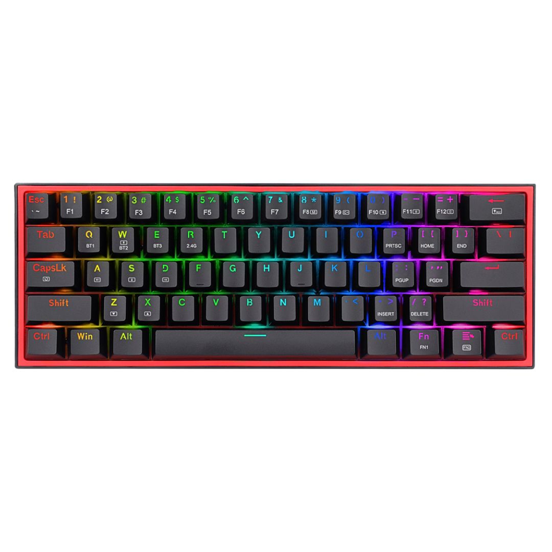 Teclado Mecánico Gamer Redragon Fizz Pro K616-RGB 60% Inalámbrico Bluetooth y Cable USB-C RGB