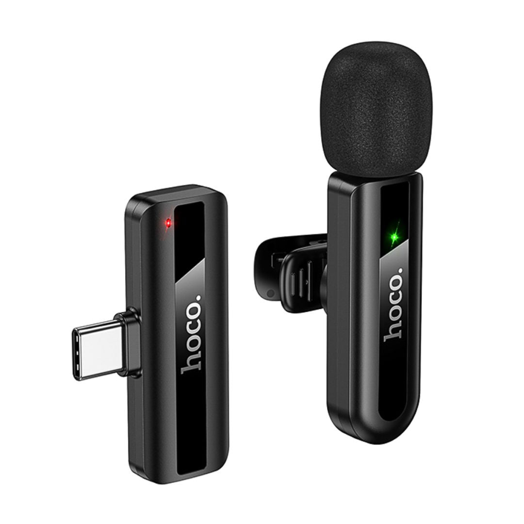 Micrófono Solapero Inalámbrico Hoco L20 Fair USB-C para Celular con Reducción de Ruido y Plug and Play