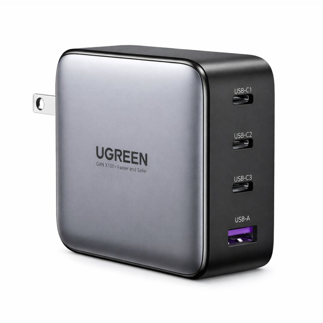 Cargador Rápido GaN UGREEN Nexode 100W de 4 Puertos con 3 USB-C y 1 USB-A para Laptop y Celular