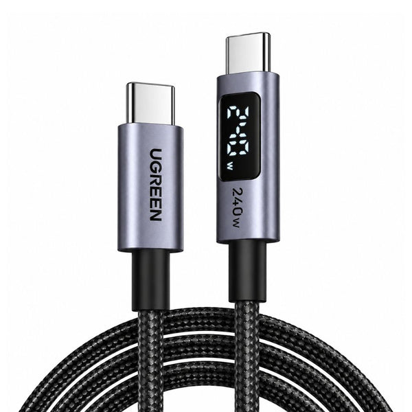 Cable USB-C a USB-C UGREEN L530 240W 1m Pantalla Digital Carga Rápida PD Trenzado