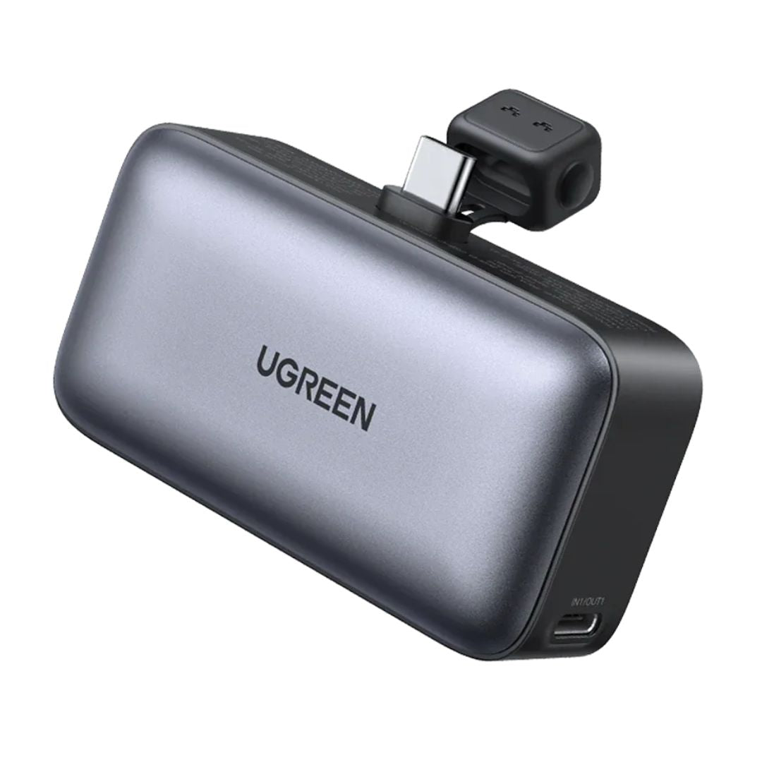 Power Bank 5000mAh UGREEN PB503 20W Carga Rápida con USB-C Integrado y Soporte