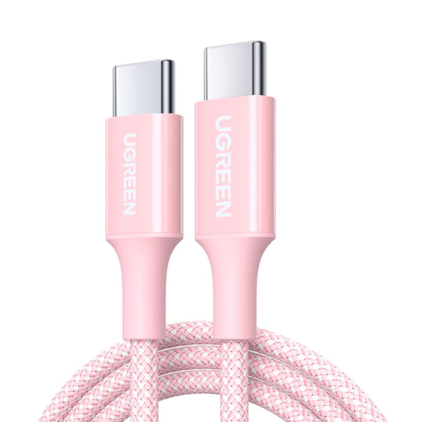 Cable USB-C a USB-C UGREEN L501 60W PD 2m Rosa Carga Rápida y Datos 480Mbps