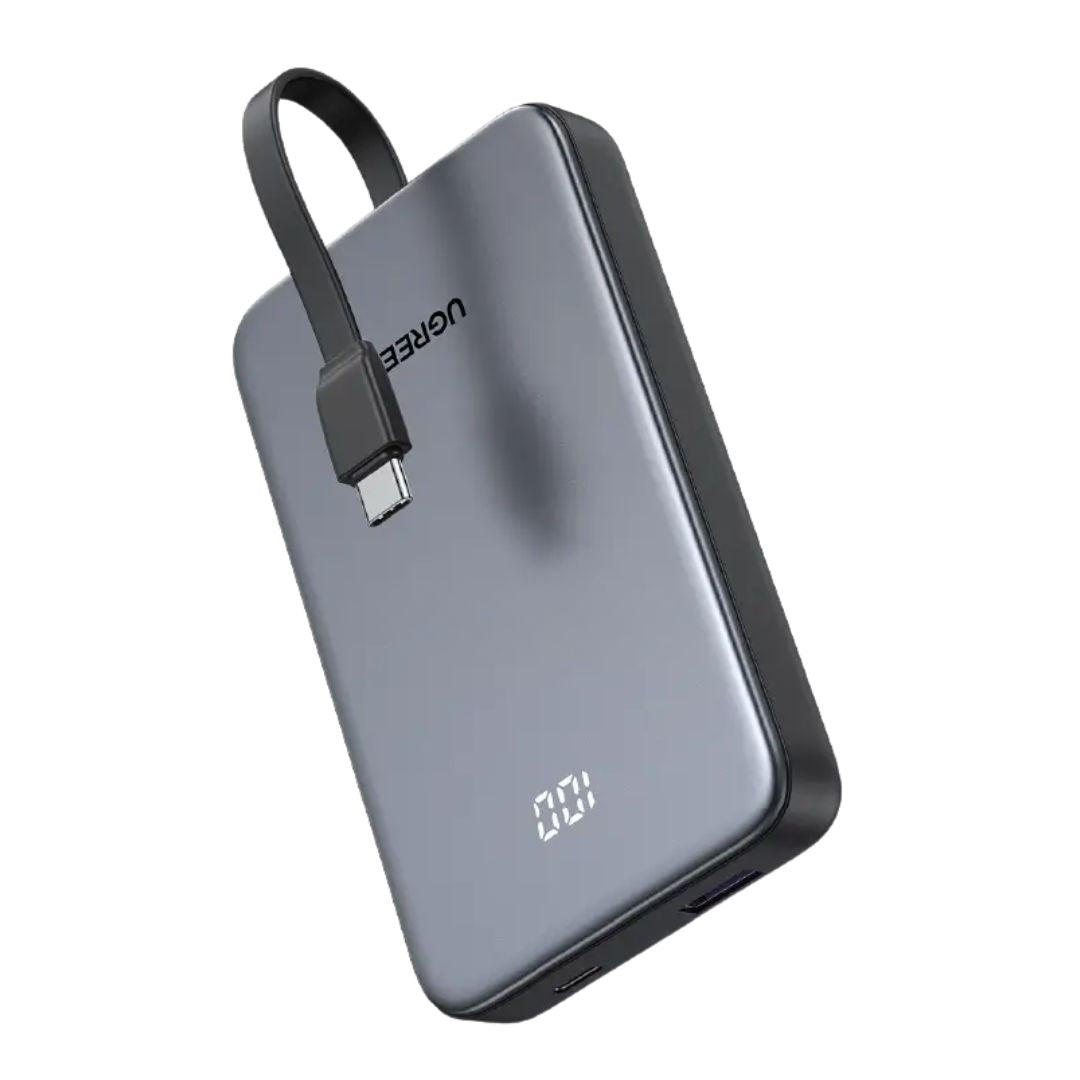 Power Bank 10000mAh UGREEN PB526 22.5W Carga Rápida con Cable USB-C Integrado