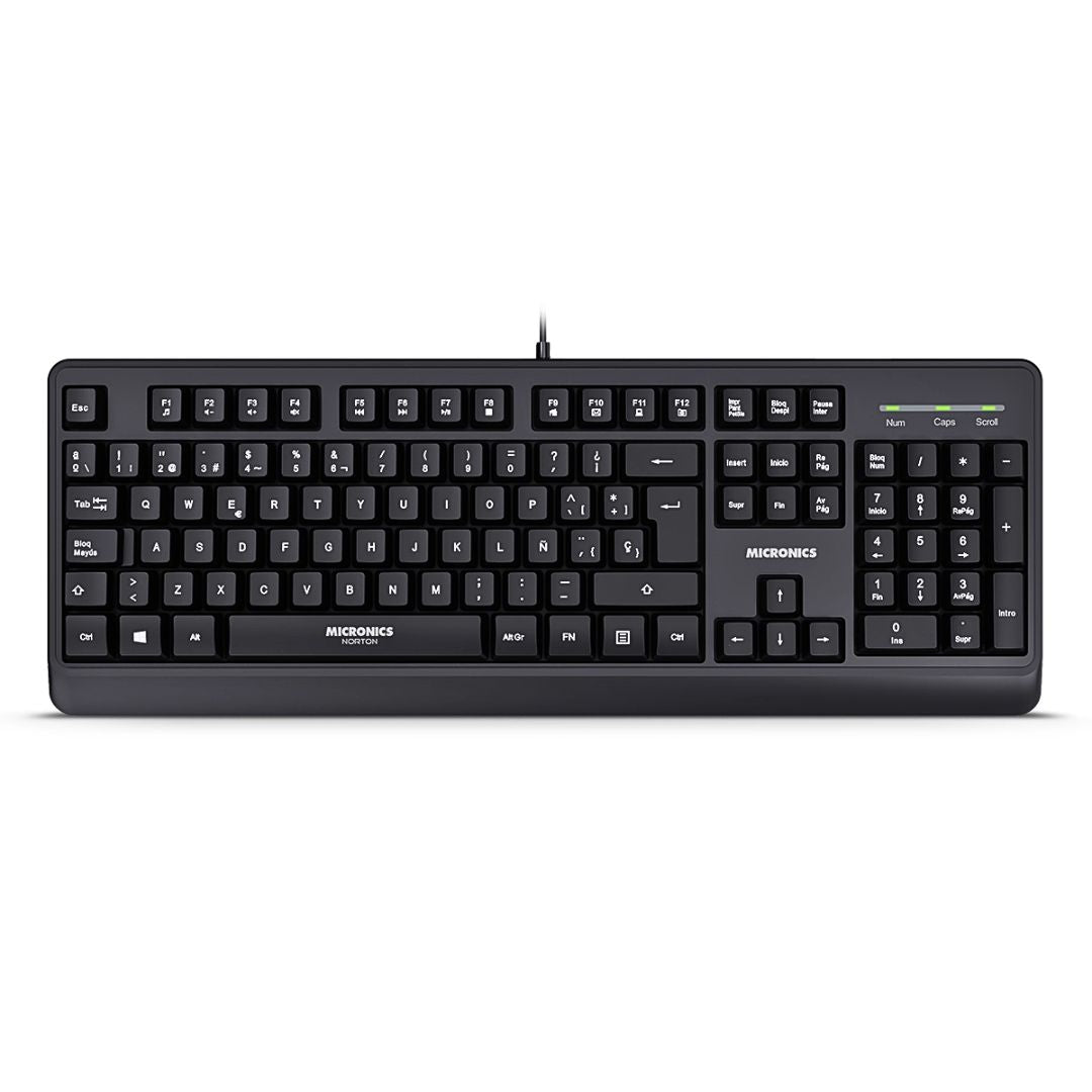 Teclado Cableado USB Micronics Norton K608 Español 105 Teclas con Teclado Numérico