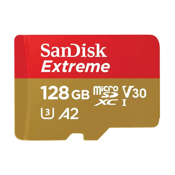 Memoria microSD SanDisk Extreme 128GB V30 A2 190MB/s para Celular Cámara y Dron 4K