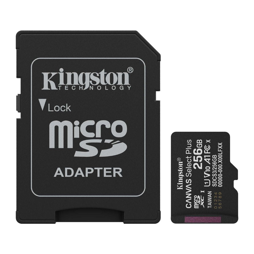 Memoria MicroSD 256GB Kingston Canvas Select Plus 150MB/s Clase 10 para Celular y Cámaras