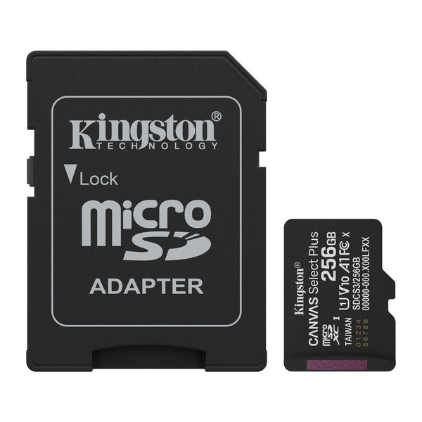 Memoria MicroSD 256GB Kingston Canvas Select Plus 150MB/s Clase 10 para Celular y Cámaras