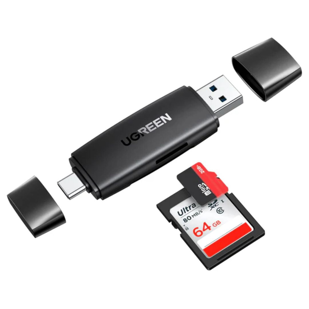 Lector de Tarjetas SD y MicroSD UGREEN CM304 USB-C USB 3.0 para Celular y Laptop