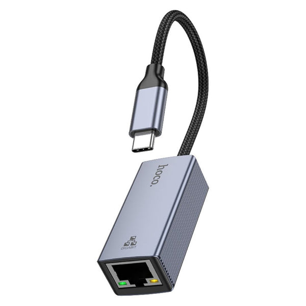 Adaptador Tipo C a RJ45 Hoco UA37 Ethernet Gigabit 1000 Mbps para Laptop, Tablet y Celular