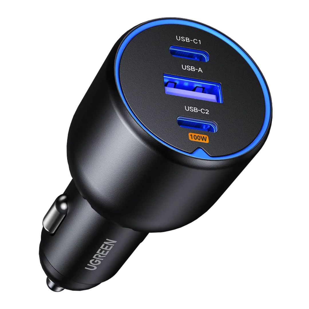 Cargador para Auto UGREEN 130W USB-C PD 3 Puertos Carga Rápida
