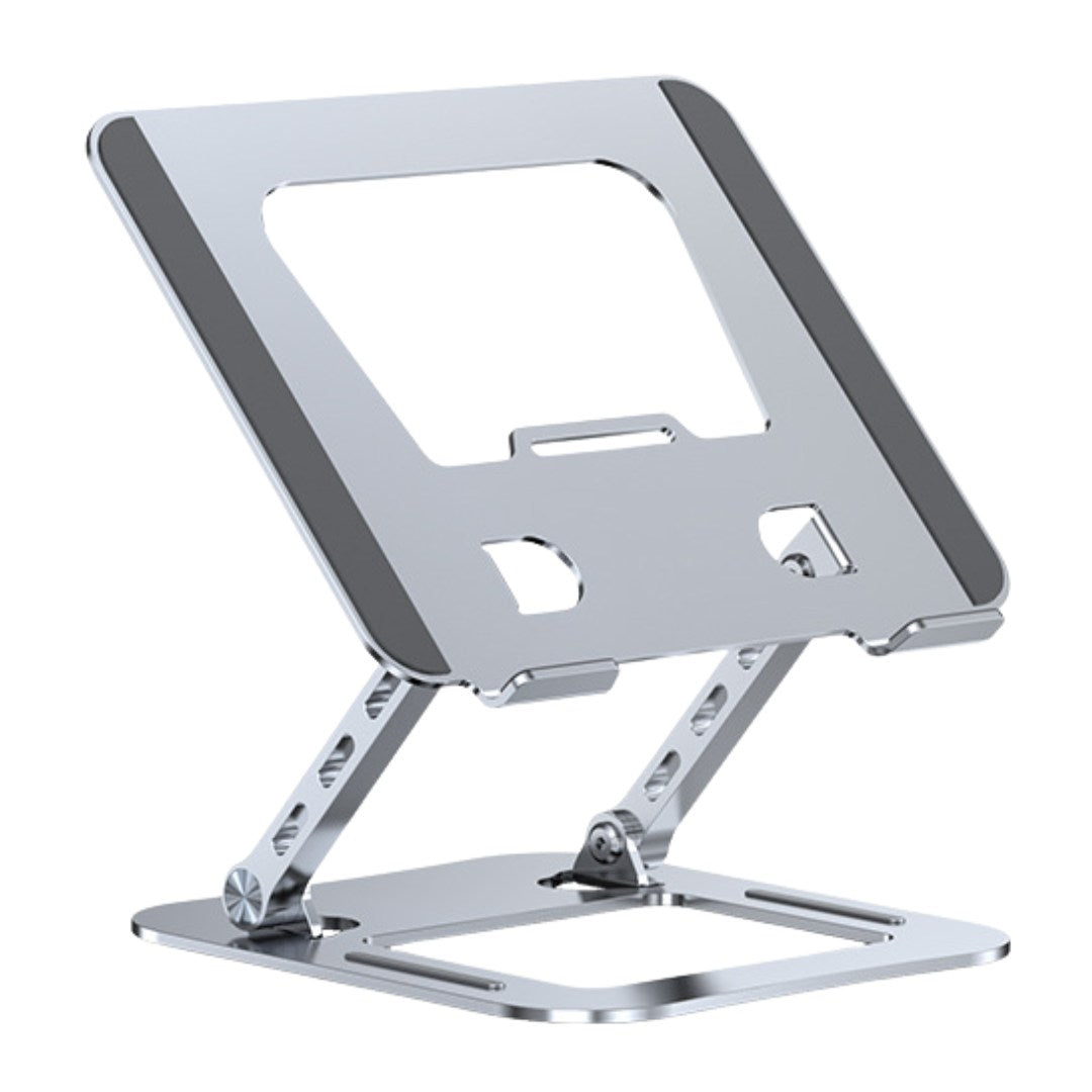 Soporte Metálico para Laptop 10–17″ Ajustable con Doble Eje 180° y Altura 4.5–30 cm