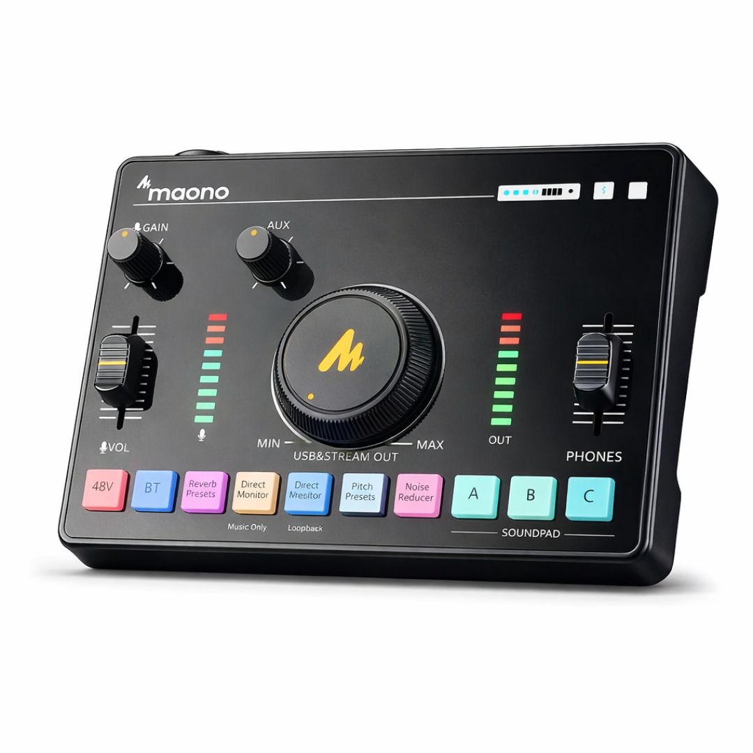 Interfaz de Audio y Mezclador Maonocaster AMC2 NEO XLR 48V USB-C Bluetooth