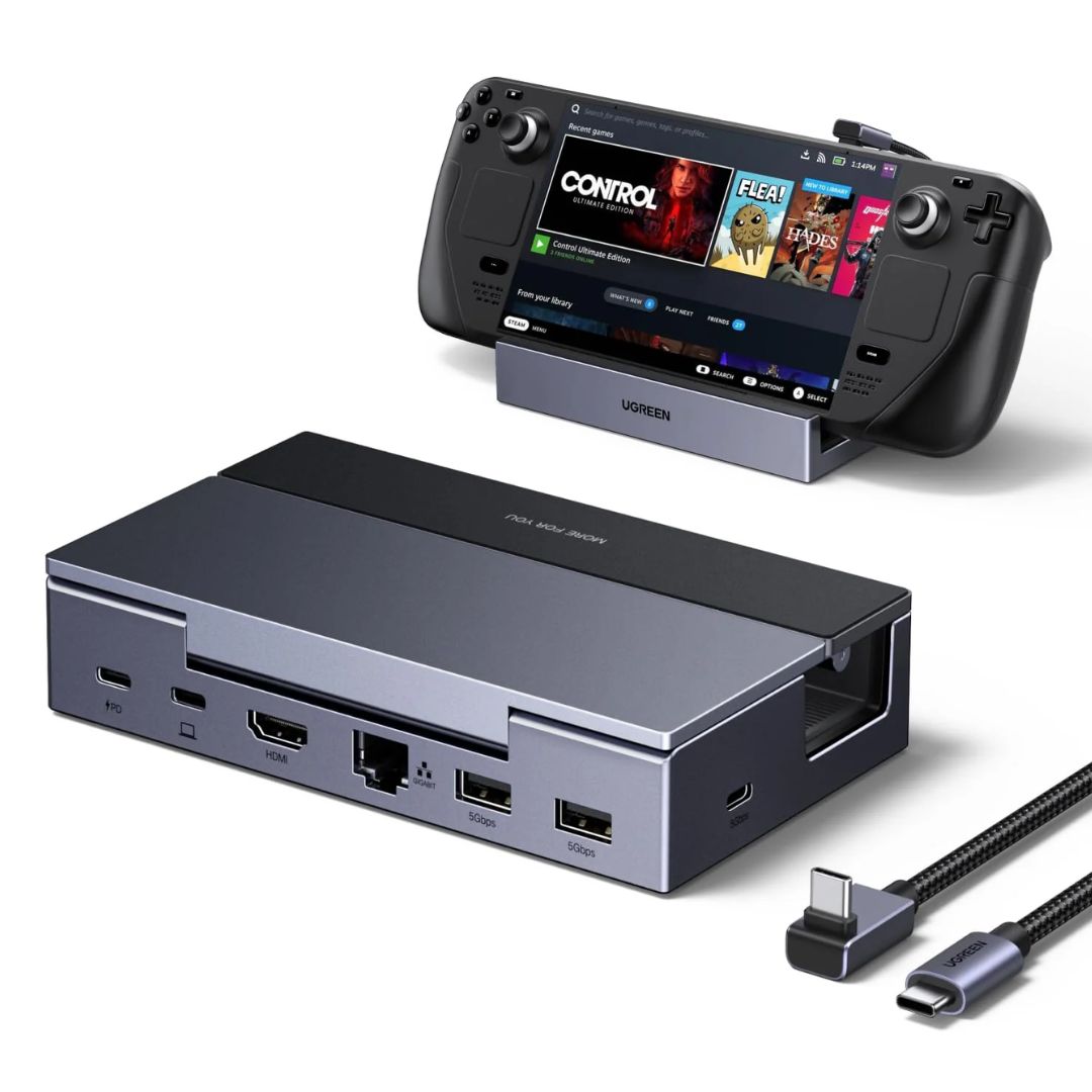 Dock USB-C 6 en 1 UGREEN para Steam Deck ROG Ally HDMI 4K 120Hz PD 100W Ethernet Gigabit