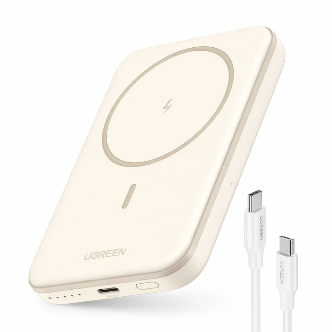 Power Bank Magnético UGREEN 5000mAh 15W USB-C Carga Inalámbrica Qi para iPhone PB560