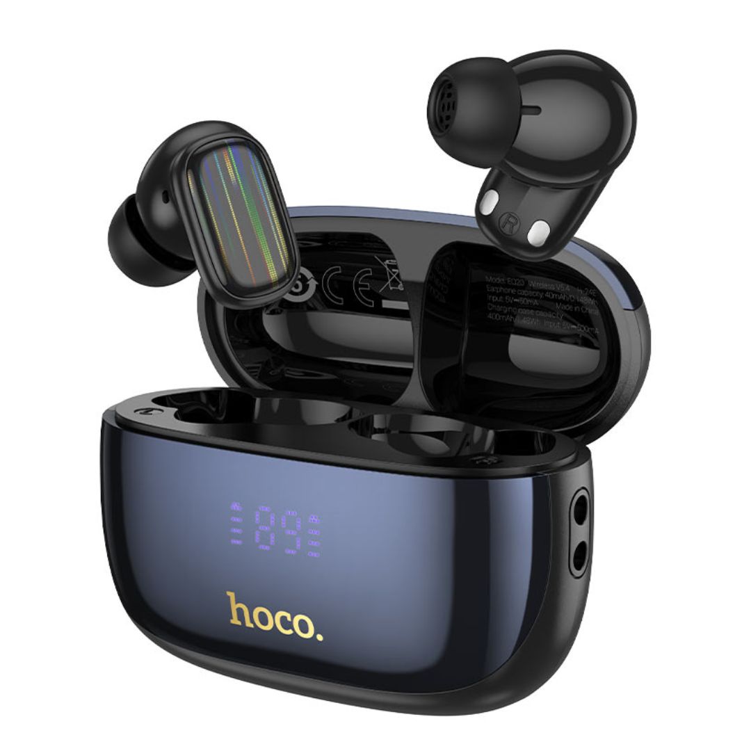 Audífonos Bluetooth Hoco EQ20 Rhyme TWS con ANC, ENC, 4 Micrófonos, Pantalla LED y Bluetooth 5.4