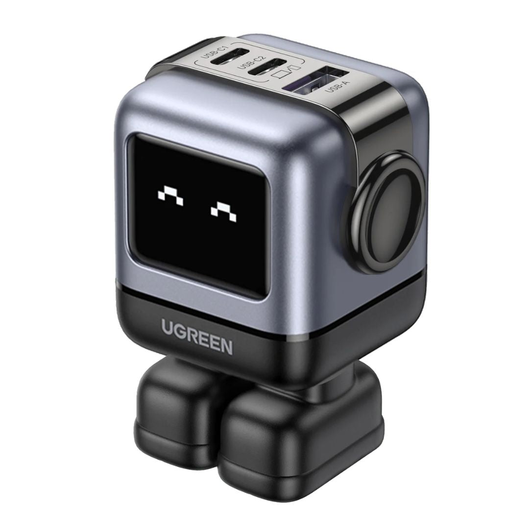Cargador GaN de Pared UGREEN Uno RG CD361 65W Robot 3 Puertos USB-C USB-A
