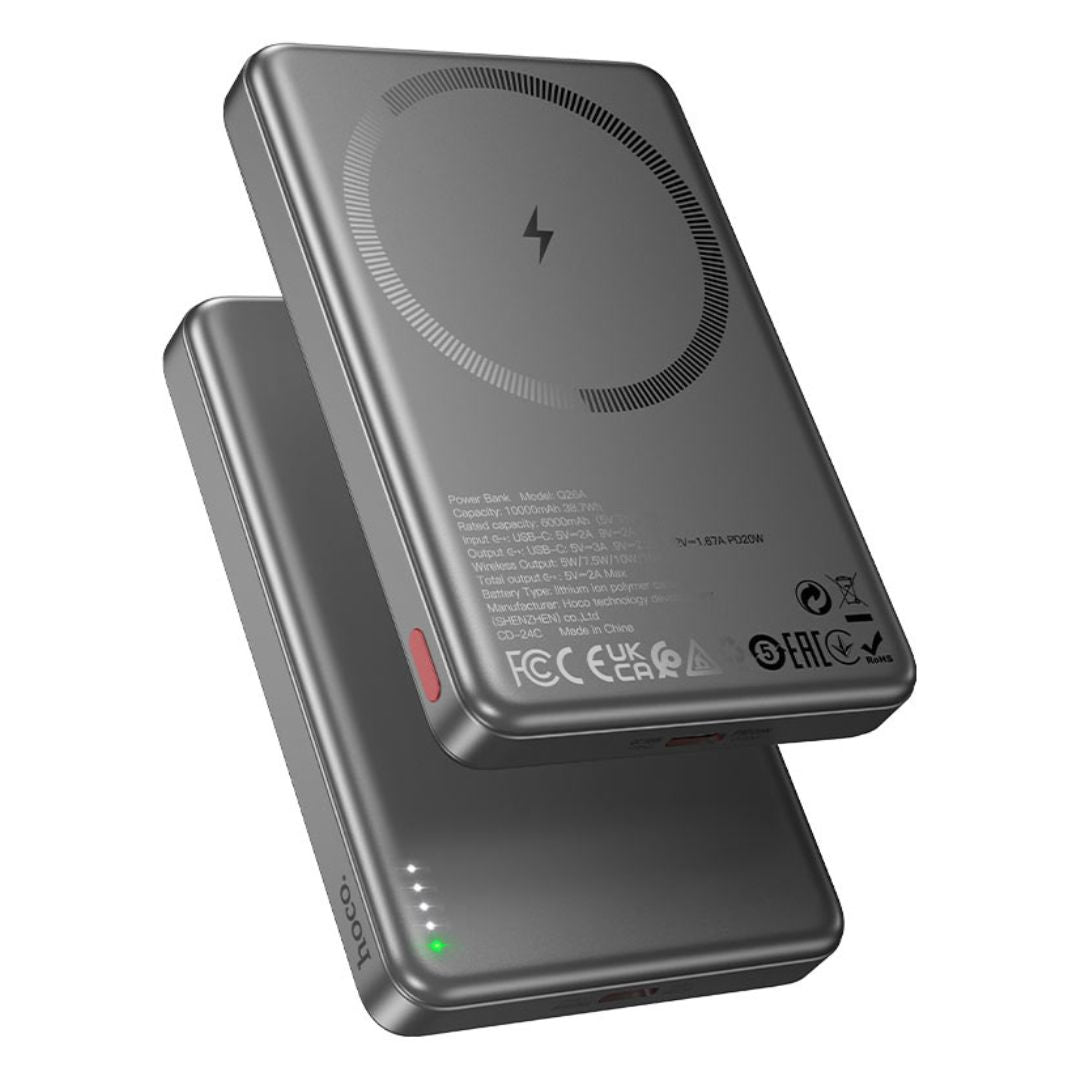 Power Bank Magnético Hoco Q26A 10000mAh PD20W Inalámbrico 15W Ultrafino